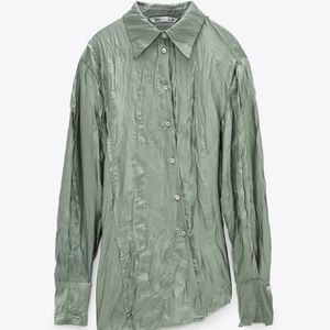 ZARA wrinkled satin effect shirt